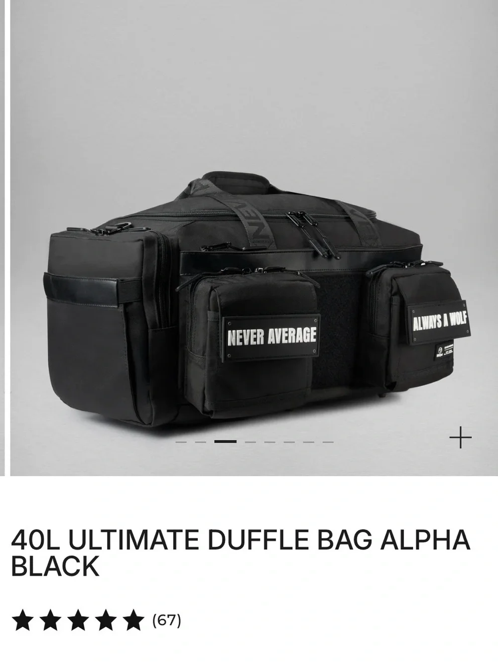 Alpha 40L Ultimate Duffle Bag - Never Average (Black)